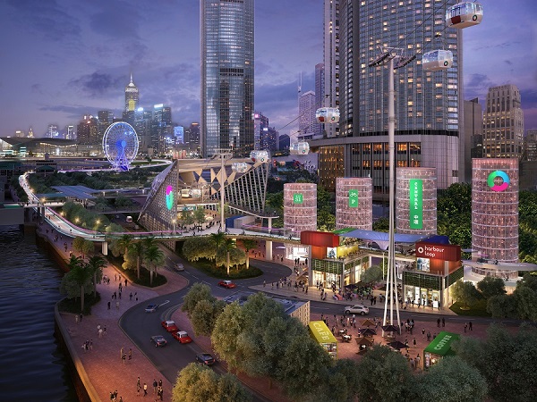 Impressie van de kabelbaan van HarbourLoop.